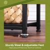 imageWLIVE End Tables Living Room Set of 2 Black End Table for Two Narrow Side Table for Bedroom Home Office Small Spaces 3Tier End Table for Couch Sofa BedRelief Black
