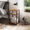 imageWLIVE End Tables Living Room Set of 2 Small End Table for Two Narrow Side Table for Bedroom Home Office Small Spaces 3Tier End Table for Couch Sofa Bed Rustic BrownRustic Brown
