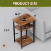 imageWLIVE End Tables Living Room Set of 2 Small End Table for Two Narrow Side Table for Bedroom Home Office Small Spaces 3Tier End Table for Couch Sofa Bed Rustic BrownRustic Brown