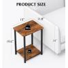imageWLIVE End Tables Set of 2 2Tier Small Side Tables with Open Storage Narrow Side Stands for Bedroom Living Room Couch End Stands with Sturdy Metal Frame Sturdy Easy Assembly Brown