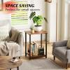 imageWLIVE End Tables Set of 2 2Tier Small Side Tables with Open Storage Narrow Side Stands for Bedroom Living Room Couch End Stands with Sturdy Metal Frame Sturdy Easy Assembly Brown