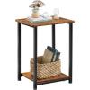 imageWLIVE End Tables Set of 2 2Tier Small Side Tables with Open Storage Narrow Side Stands for Bedroom Living Room Couch End Stands with Sturdy Metal Frame Sturdy Easy Assembly Brown
