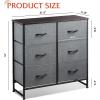 imageWLIVE Fabric Dresser for Bedroom 6 Drawer Double Dresser Storage Tower with Fabric Bins Chest of Drawers for Closet Living Room Hallway Dark GreyAdark Grey