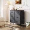 imageWLIVE Fabric Dresser for Bedroom 6 Drawer Double Dresser Storage Tower with Fabric Bins Chest of Drawers for Closet Living Room Hallway Dark GreyAdark Grey