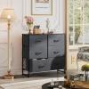 imageWLIVE Fabric Dresser for Bedroom 6 Drawer Double Dresser Storage Tower with Fabric Bins Chest of Drawers for Closet Living Room Hallway Dark GreyAdark Grey