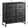 imageWLIVE Fabric Dresser for Bedroom 6 Drawer Double Dresser Storage Tower with Fabric Bins Chest of Drawers for Closet Living Room Hallway Dark GreyCharcoal Black Wood Grain Print