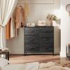 imageWLIVE Fabric Dresser for Bedroom 6 Drawer Double Dresser Storage Tower with Fabric Bins Chest of Drawers for Closet Living Room Hallway Dark GreyCharcoal Black Wood Grain Print