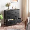 imageWLIVE Fabric Dresser for Bedroom 6 Drawer Double Dresser Storage Tower with Fabric Bins Chest of Drawers for Closet Living Room Hallway Dark GreyCharcoal Black Wood Grain Print