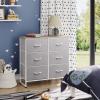 imageWLIVE Fabric Dresser for Bedroom 6 Drawer Double Dresser Storage Tower with Fabric Bins Chest of Drawers for Closet Living Room Hallway Dark GreyLight Grey