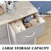 imageWLIVE Fabric Dresser for Bedroom 6 Drawer Double Dresser Storage Tower with Fabric Bins Chest of Drawers for Closet Living Room Hallway Dark GreyLight Grey