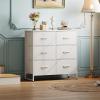 imageWLIVE Fabric Dresser for Bedroom 6 Drawer Double Dresser Storage Tower with Fabric Bins Chest of Drawers for Closet Living Room Hallway Dark GreyWhite