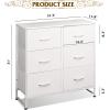 imageWLIVE Fabric Dresser for Bedroom 6 Drawer Double Dresser Storage Tower with Fabric Bins Chest of Drawers for Closet Living Room Hallway Dark GreyWhite