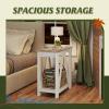 imageWLIVE Farmhouse End Table Narrow Side Table with Charging Station Slim End Table Side Table for Bedroom Living Room Small Spaces with 2 USB and 2 Power Outlets 118quot D x 236quot W x 2374quot HGreige