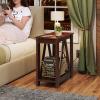 imageWLIVE Farmhouse End Table Narrow Side Table with Charging Station Slim End Table Side Table for Bedroom Living Room Small Spaces with 2 USB and 2 Power Outlets 118quot D x 236quot W x 2374quot HEspresso