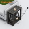 imageWLIVE Farmhouse End Table Narrow Side Table with Charging Station Slim End Table Side Table for Bedroom Living Room Small Spaces with 2 USB and 2 Power Outlets 118quot D x 236quot W x 2374quot HCharcoal Black