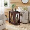 imageWLIVE Farmhouse End Table Narrow Side Table with Charging Station Slim End Table Side Table for Bedroom Living Room Small Spaces with 2 USB and 2 Power Outlets 118quot D x 236quot W x 2374quot HEspresso