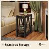 imageWLIVE Farmhouse End Table Narrow Side Table with Charging Station Slim End Table Side Table for Bedroom Living Room Small Spaces with 2 USB and 2 Power Outlets 118quot D x 236quot W x 2374quot HCharcoal Black