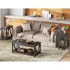 imageWLIVE Farmhouse End Table Narrow Side Table with Charging Station Slim End Table Side Table for Bedroom Living Room Small Spaces with 2 USB and 2 Power Outlets 118quot D x 236quot W x 2374quot HCharcoal Black