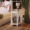 imageWLIVE Farmhouse End Table Narrow Side Table with Charging Station Slim End Table Side Table for Bedroom Living Room Small Spaces with 2 USB and 2 Power Outlets 118quot D x 236quot W x 2374quot HGreige