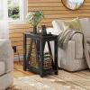 imageWLIVE Farmhouse End Table Narrow Side Table with Charging Station Slim End Table Side Table for Bedroom Living Room Small Spaces with 2 USB and 2 Power Outlets 118quot D x 236quot W x 2374quot HCharcoal Black
