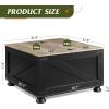 imageWLIVE Farmhouse Lift Top Coffee Table with Storage 315quot Square Center Table FlipTop Hidden Compartment WoodGrain Coffee Table for Living Room Bedroom BlackBlack