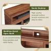 imageWLIVE Farmhouse TV Stand for 65 Inch TV Tall Entertainment Center with Storage Cabinets Media Console TV Cabinet with LED for Living Room and Bedroom BlackRustic Brown