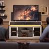 imageWLIVE Farmhouse TV Stand for 65 Inch TV Tall Entertainment Center with Storage Cabinets Media Console TV Cabinet with LED for Living Room and Bedroom BlackWhite