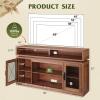 imageWLIVE Farmhouse TV Stand for 65 Inch TV Tall Entertainment Center with Storage Cabinets Media Console TV Cabinet with LED for Living Room and Bedroom BlackRustic Brown