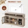 imageWLIVE Farmhouse TV Stand for 65 Inch TV Tall Entertainment Center with Storage Cabinets Media Console TV Cabinet with LED for Living Room and Bedroom BlackGrey