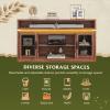 imageWLIVE Farmhouse TV Stand for 65 Inch TV Tall Entertainment Center with Storage Cabinets Media Console TV Cabinet with LED for Living Room and Bedroom BlackRustic Brown