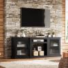 imageWLIVE Fireplace TV Stand for 65quot TV Entertainment Center with 18 Inch Electric Fireplace TV Console with Open Shelves for Living Room and Bedroom WhiteBlack