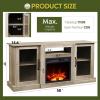 imageWLIVE Fireplace TV Stand for 65quot TV Entertainment Center with 18 Inch Electric Fireplace TV Console with Open Shelves for Living Room and Bedroom WhiteGreige