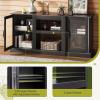 imageWLIVE Fireplace TV Stand for 65quot TV Entertainment Center with 18 Inch Electric Fireplace TV Console with Open Shelves for Living Room and Bedroom WhiteBlack