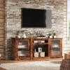 imageWLIVE Fireplace TV Stand for 65quot TV Entertainment Center with 18 Inch Electric Fireplace TV Console with Open Shelves for Living Room and Bedroom WhiteRustic Brown