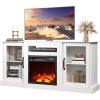 imageWLIVE Fireplace TV Stand for 65quot TV Entertainment Center with 18 Inch Electric Fireplace TV Console with Open Shelves for Living Room and Bedroom WhiteWhite