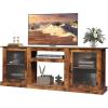 imageWLIVE Fireplace TV Stand for 65quot TV Entertainment Center with 18 Inch Electric Fireplace TV Console with Open Shelves for Living Room and Bedroom WhiteRustic Brown