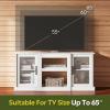 imageWLIVE Fireplace TV Stand for 65quot TV Entertainment Center with 18 Inch Electric Fireplace TV Console with Open Shelves for Living Room and Bedroom WhiteWhite