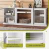 imageWLIVE Fireplace TV Stand for 65quot TV Entertainment Center with 18 Inch Electric Fireplace TV Console with Open Shelves for Living Room and Bedroom WhiteWhite