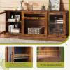 imageWLIVE Fireplace TV Stand for 65quot TV Entertainment Center with 18 Inch Electric Fireplace TV Console with Open Shelves for Living Room and Bedroom WhiteRustic Brown