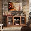 imageWLIVE Fireplace TV Stand for 65quot TV Entertainment Center with 18 Inch Electric Fireplace TV Console with Open Shelves for Living Room and Bedroom WhiteRustic Brown