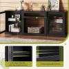 imageWLIVE Fireplace TV Stand for 65quot TV Entertainment Center with 18 Inch Electric Fireplace TV Console with Open Shelves for Living Room and Bedroom WhiteBlack