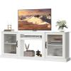 imageWLIVE Fireplace TV Stand for 65quot TV Entertainment Center with 18 Inch Electric Fireplace TV Console with Open Shelves for Living Room and Bedroom WhiteWhite