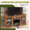 imageWLIVE Fireplace TV Stand for 65quot TV Entertainment Center with 18 Inch Electric Fireplace TV Console with Open Shelves for Living Room and Bedroom WhiteRustic Brown
