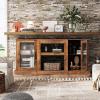 imageWLIVE Fireplace TV Stand for 65quot TV Entertainment Center with 18 Inch Electric Fireplace TV Console with Open Shelves for Living Room and Bedroom WhiteRustic Brown