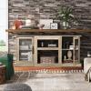 imageWLIVE Fireplace TV Stand for 65quot TV Entertainment Center with 18 Inch Electric Fireplace TV Console with Open Shelves for Living Room and Bedroom WhiteGreige