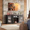 imageWLIVE Fireplace TV Stand for 65quot TV Entertainment Center with 18 Inch Electric Fireplace TV Console with Open Shelves for Living Room and Bedroom WhiteBlack