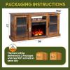 imageWLIVE Fireplace TV Stand for 65quot TV Entertainment Center with 18 Inch Electric Fireplace TV Console with Open Shelves for Living Room and Bedroom WhiteRustic Brown
