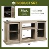 imageWLIVE Fireplace TV Stand for 65quot TV Entertainment Center with 18 Inch Electric Fireplace TV Console with Open Shelves for Living Room and Bedroom WhiteGreige