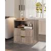 imageWLIVE Fluted Farmhouse Nightstand Set of 2 Narrow Night Stand Sets with 2 Storage Drawers and Open Shelf Wood Bed Side Tables for Bedroom Dorm EspressoGreige