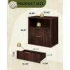imageWLIVE Fluted Farmhouse Nightstand Set of 2 Narrow Night Stand Sets with 2 Storage Drawers and Open Shelf Wood Bed Side Tables for Bedroom Dorm EspressoEspresso